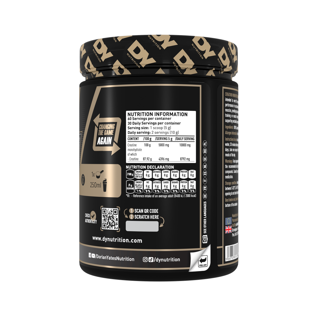 Creatine Monohydrate Dorian Yates 60 Servicios