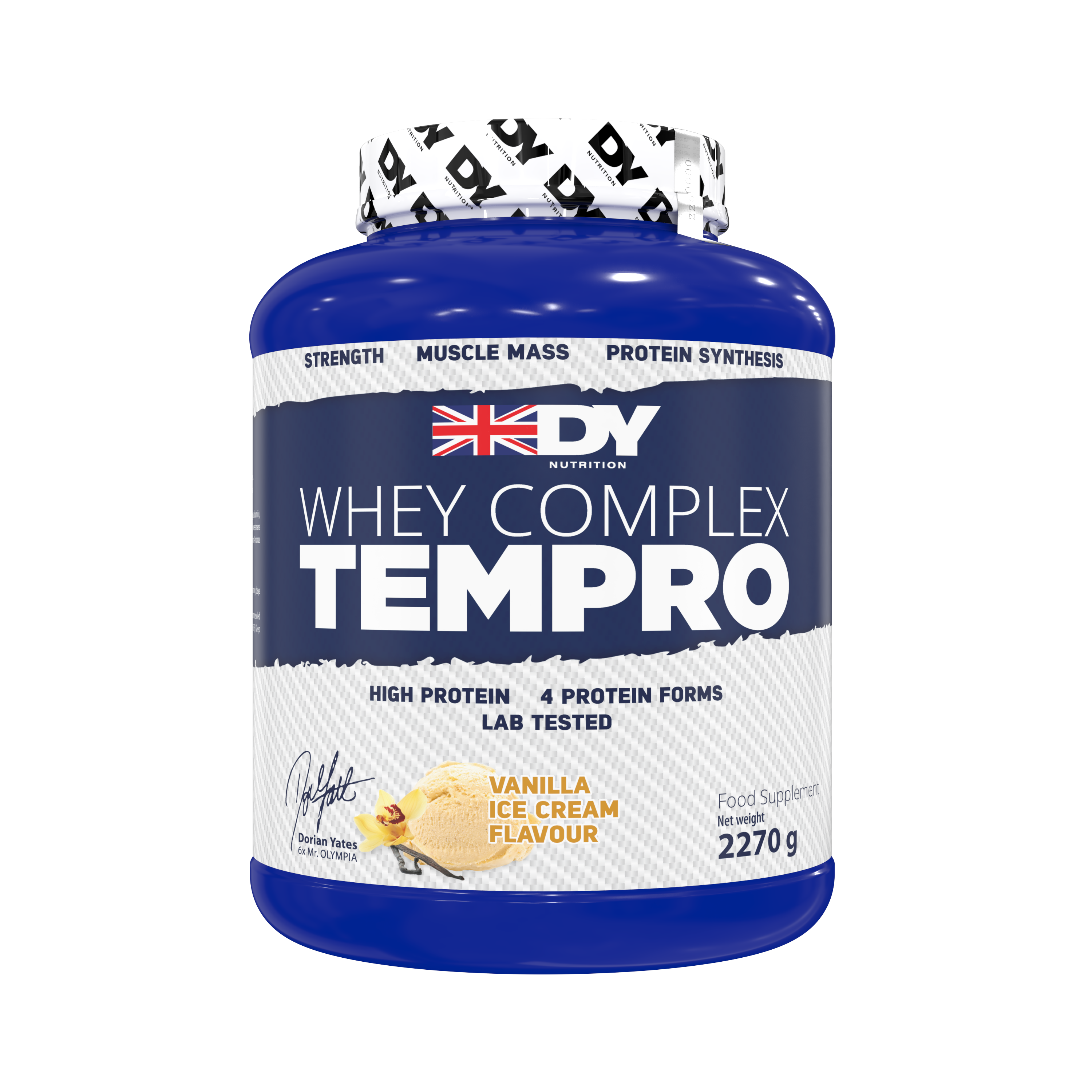 Dy Nutrition Whey Complex Tempro Dorian Yates 75 Servicios + Polera + Botella de Agua Dorian Yates