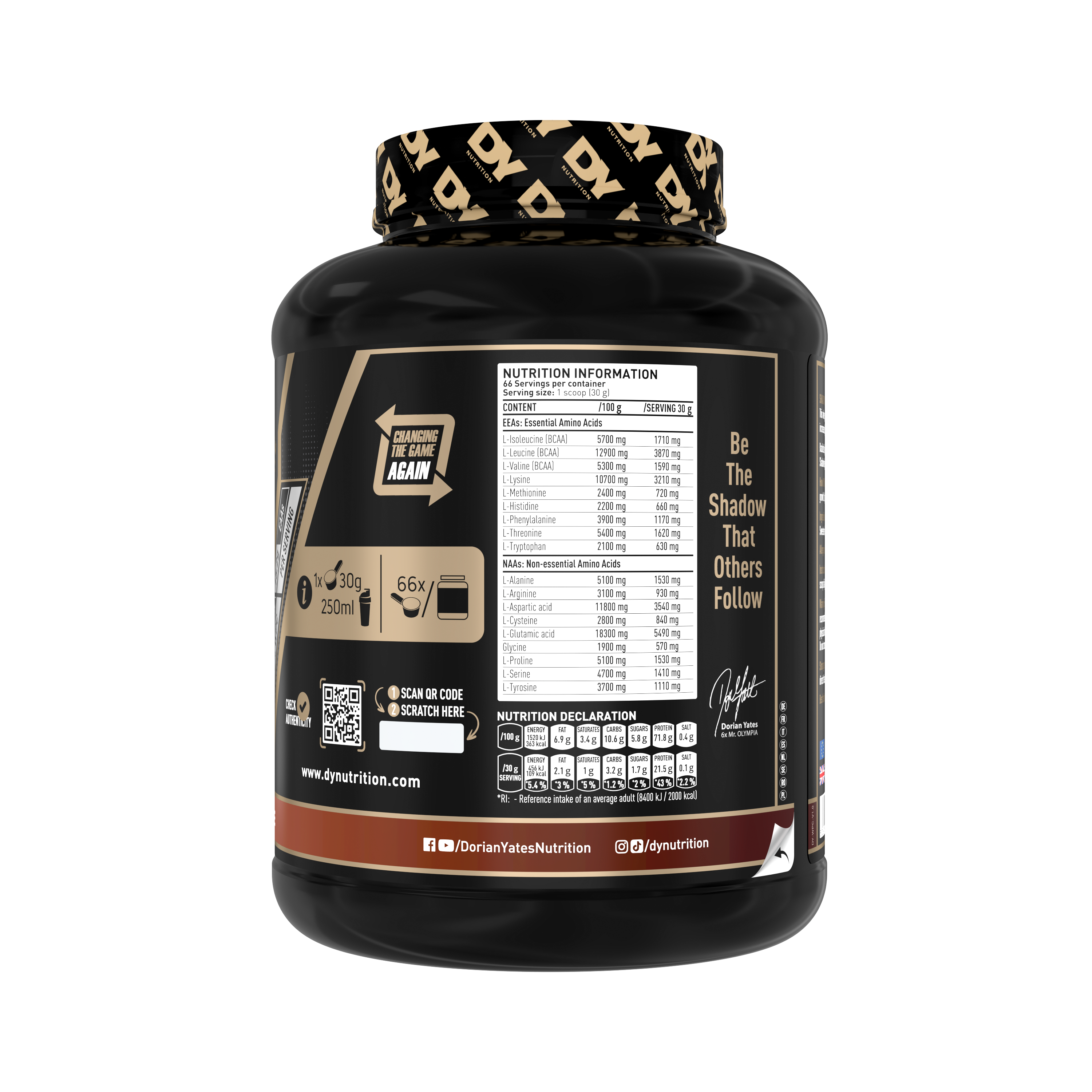 Whey Protein Shadowhey Dorian Yates 66 Servicios