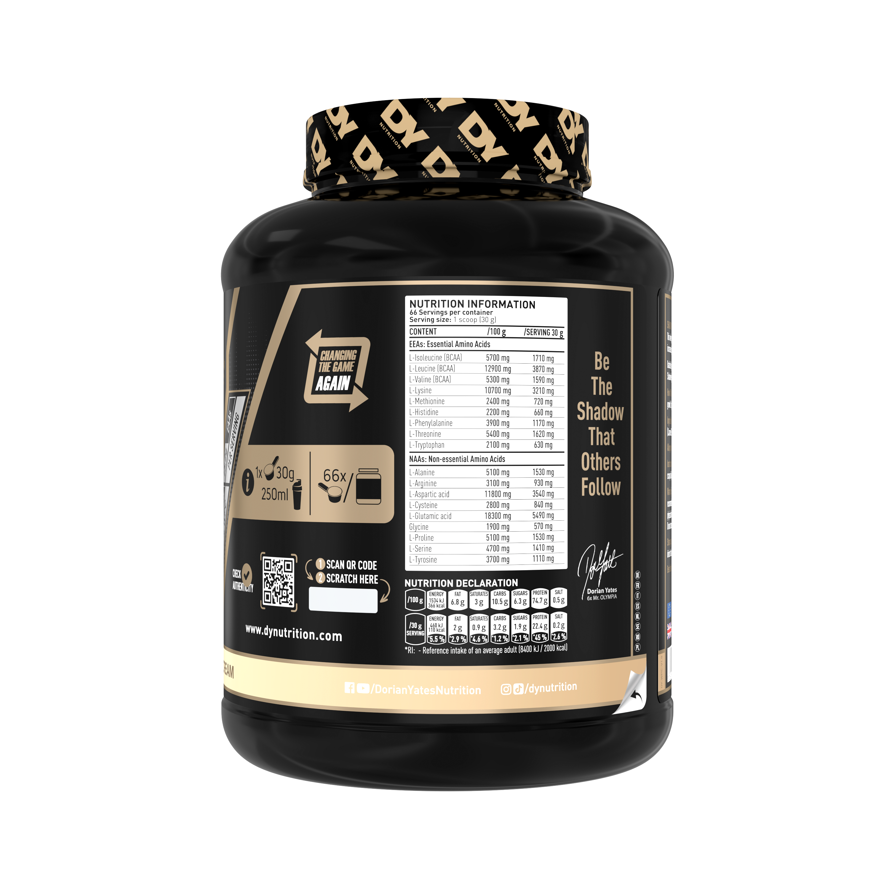 Whey Protein Shadowhey Dorian Yates 66 Servicios