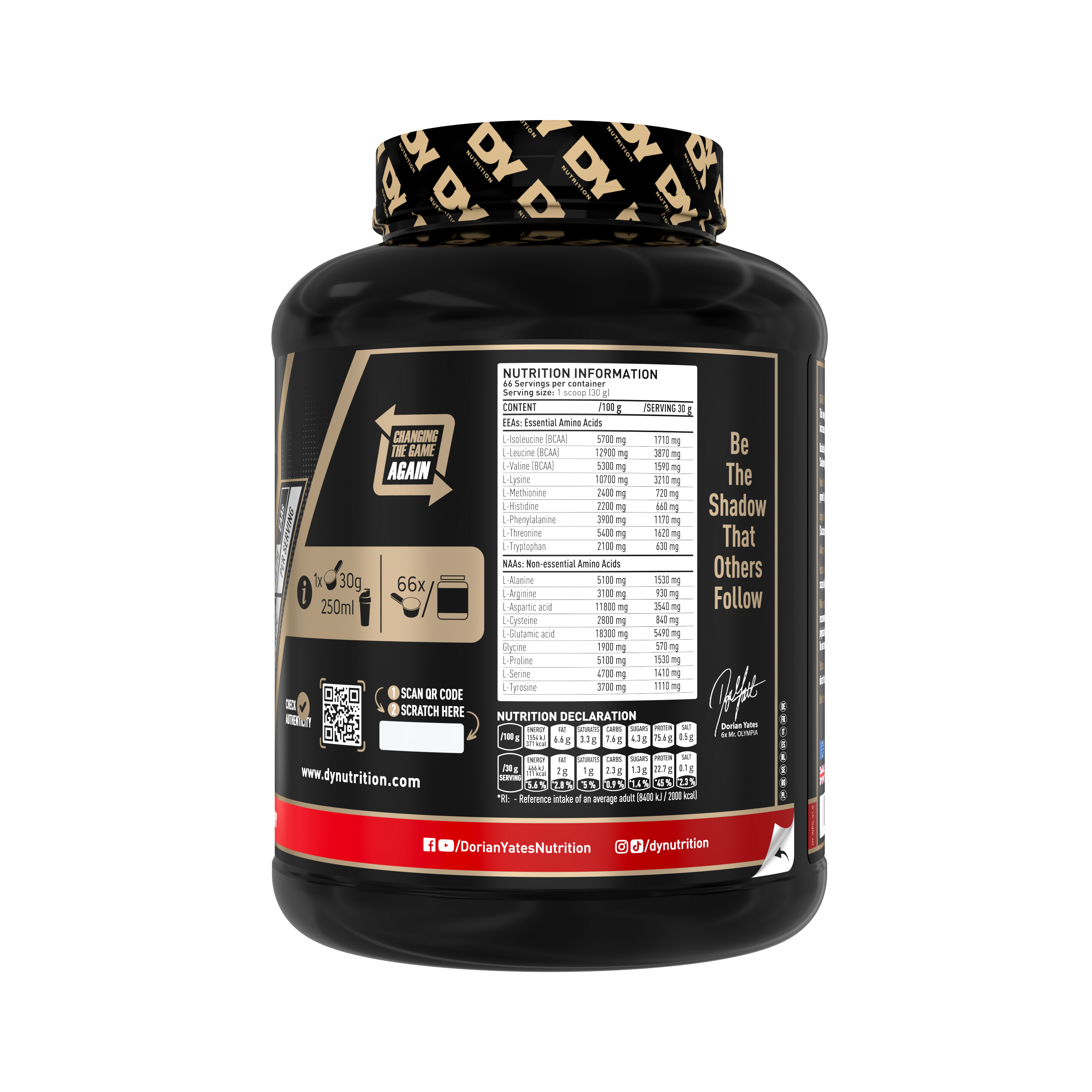 Whey Protein Shadowhey Dorian Yates 66 Servicios