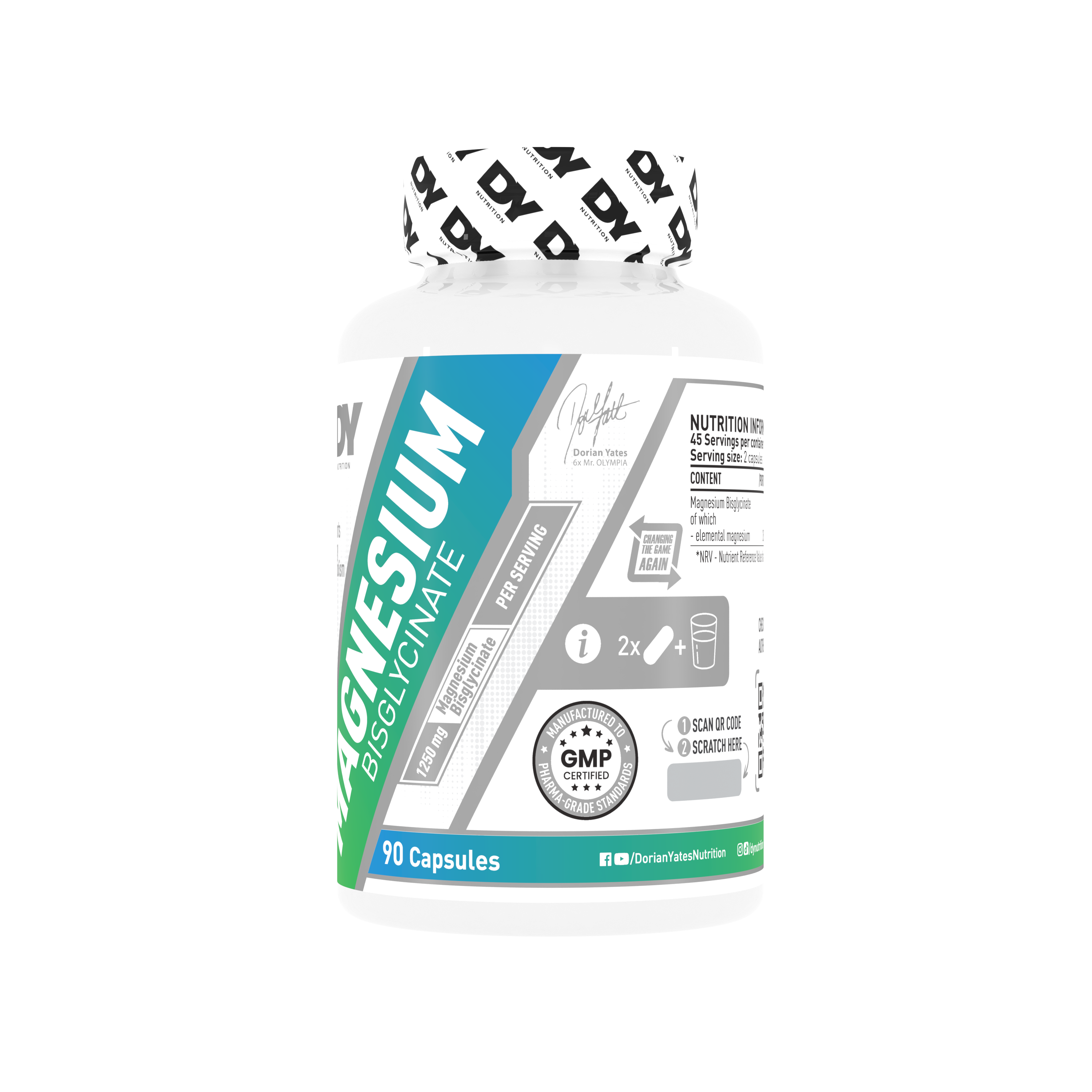 Magnesium Bisglycinate Dorian Yates 90 Cápsulas