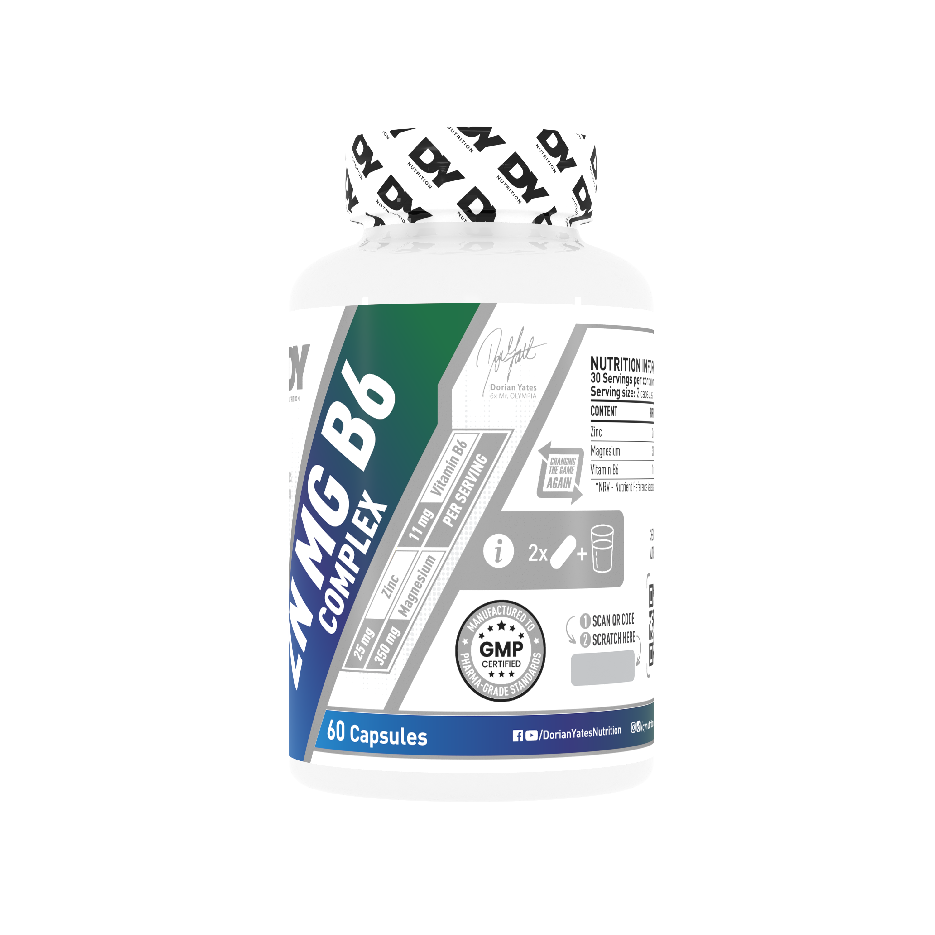ZN + MG + B6 Complex  Dorian Yates 60 Cápsulas