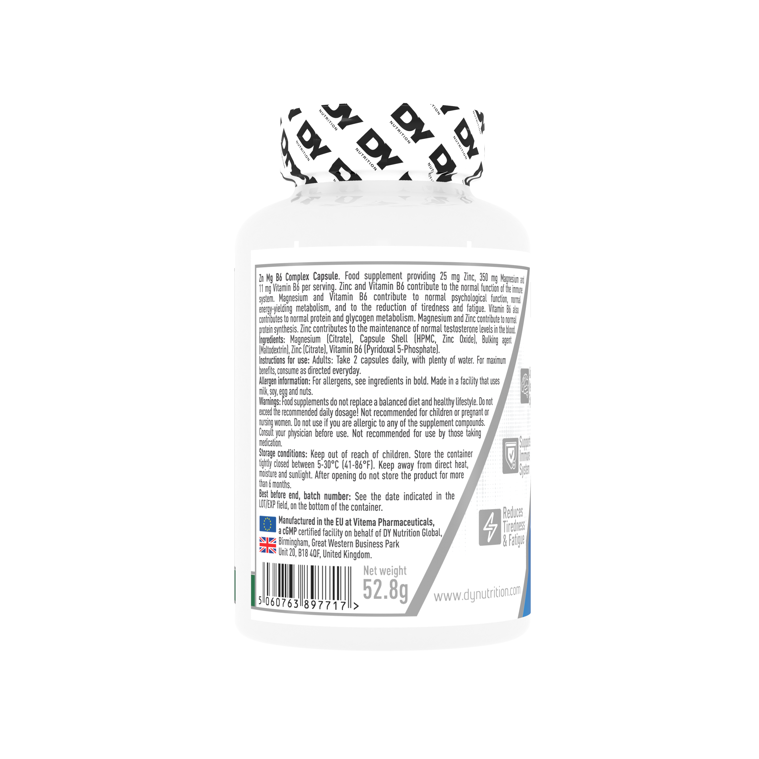 ZN + MG + B6 Complex  Dorian Yates 60 Cápsulas